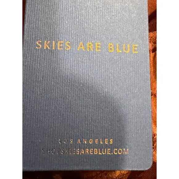 Skies Are Blue Satin Jumpsuit M Brown Cowl Neck Wide Leg Chic NWT - Picture 9 of 12